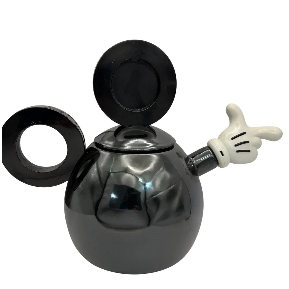 Vintage‎ Mickey Mouse Teapot Black Ceramic Disney Collectible Kitchen Decor